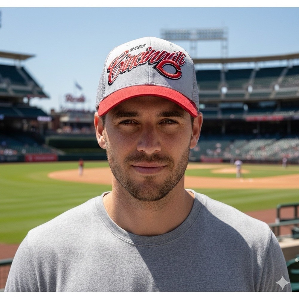 New Era Cincinnati Reds Baseball Hat Fitted Small-Medium MLB Grey Red Cap